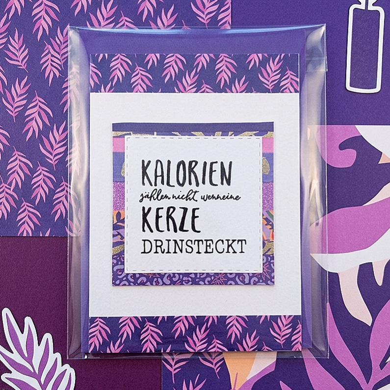 Glückwunschkarte "Kalorien lila"