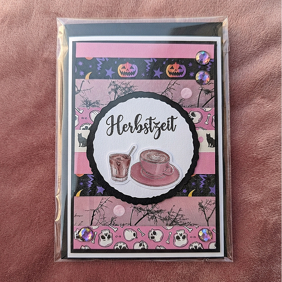 Grußkarte "Herbst rosa"