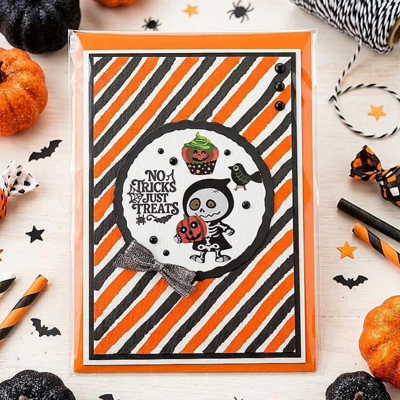 Grußkarte "schwarz-orange"
