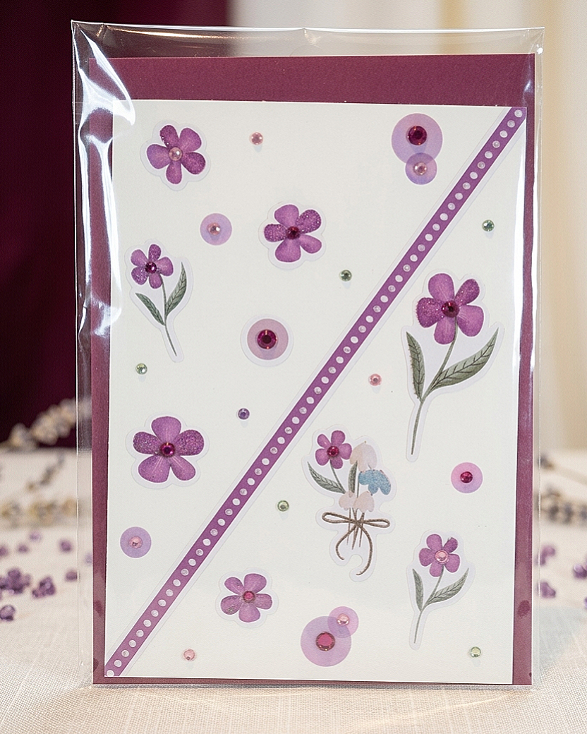 Grußkarte "Blumen lila"