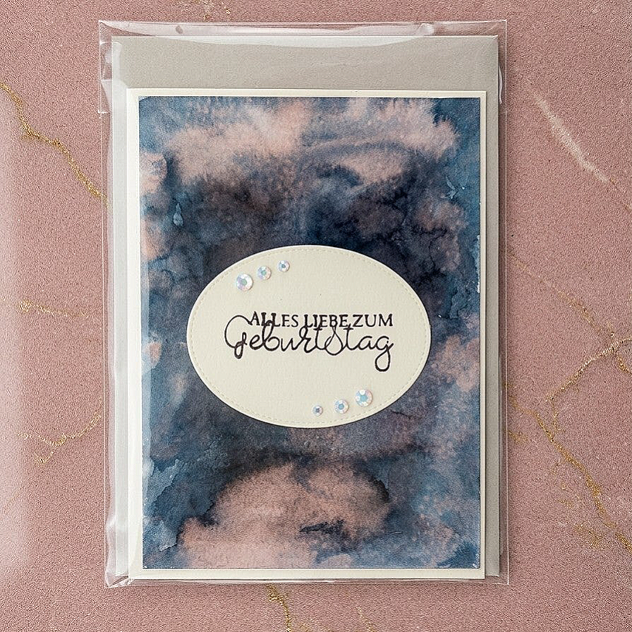 Glückwunschkarte "Aquarell grau"