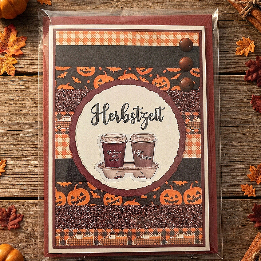 Grußkarte "Herbst braun"