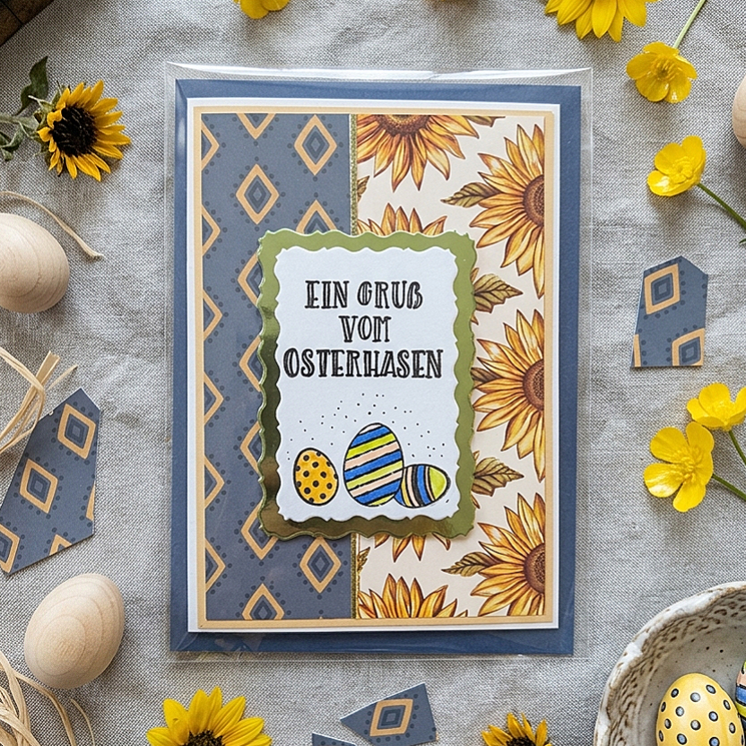 Grußkarte "Sonnenblume Ostern"