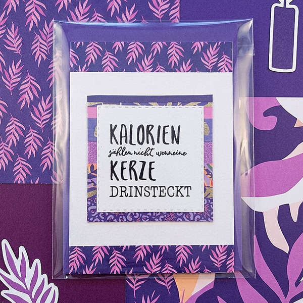 Glückwunschkarte "Kalorien lila"