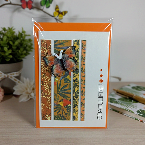 Grußkarte "Schmetterling orange"