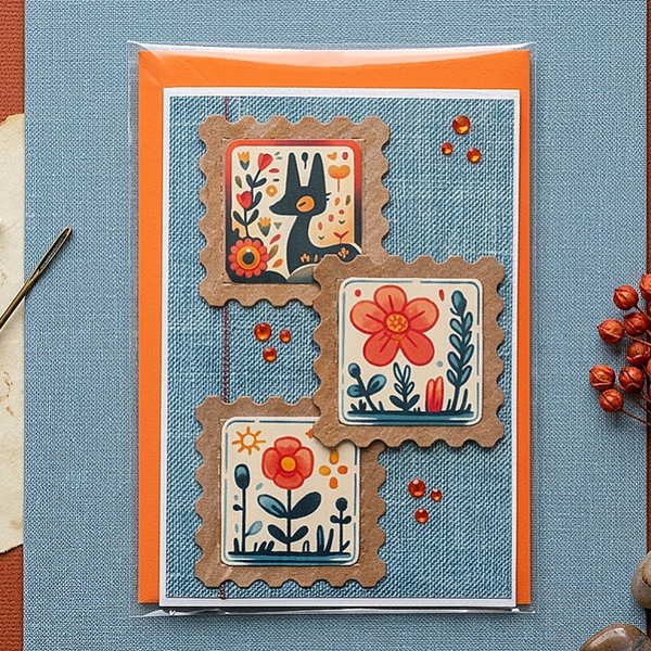 Grußkarte "Briefmarken"