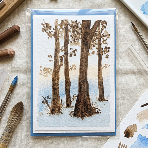 Grußkarte "Winter Aquarell"