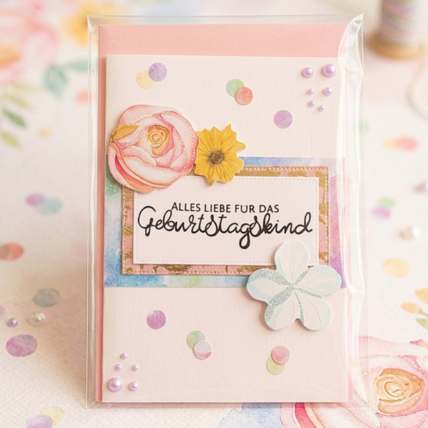 Glückwunschkarte "Blumen schlicht"