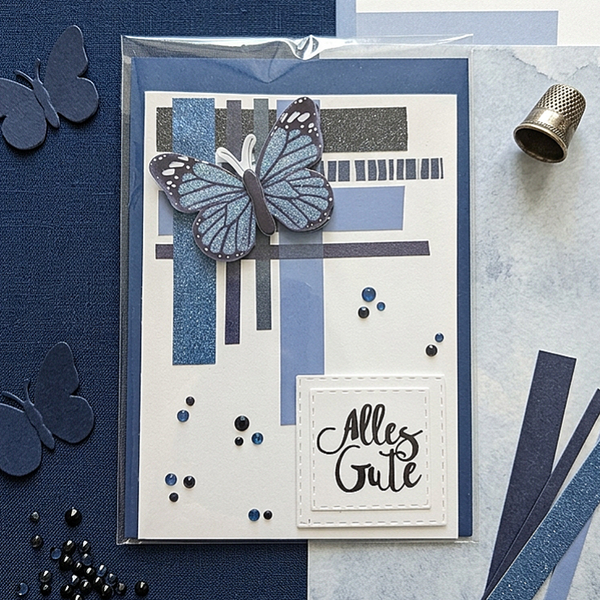 Grußkarte "Schmetterling blau"
