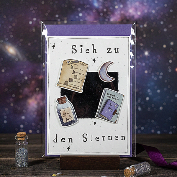 Grußkarte "Sterne lila"