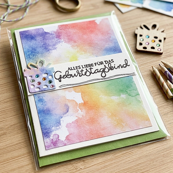 Glückwunschkarte "Aquarell bunt"