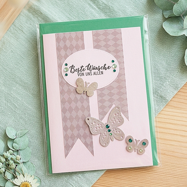 Grußkarte "Schmetterling grün"