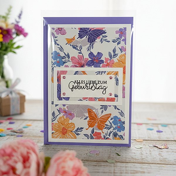 Glückwunschkarte "Bunte Blumen"