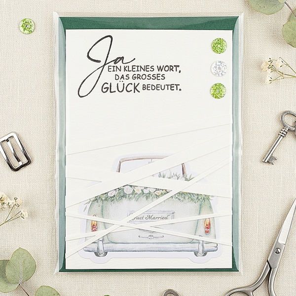 Grußkarte "Hochzeitsauto"