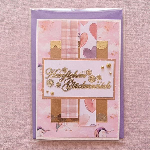 Glückwunschkarte "Rosa"