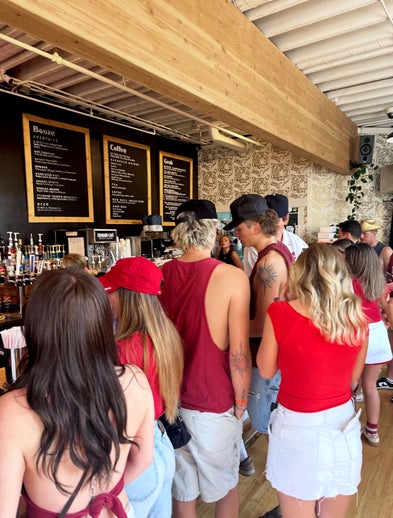 Various WSU fraternity and sorority members stopped by on their way into Crybaby Cafe before the game. Bella Godinez / Grounds for Gathering