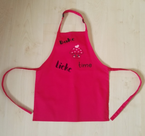 Kinderschort met naam Bake time pink 3-6 jaar