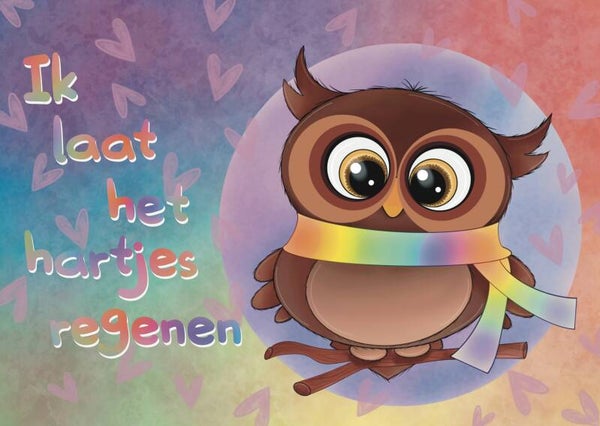 Wenskaart Ik laat het hartjes regenen