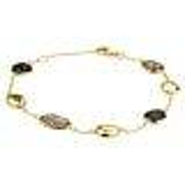 ZIAG4023146 GOUDEN ARMBAND  zwart rutiel en onyx 17 - 19 cm