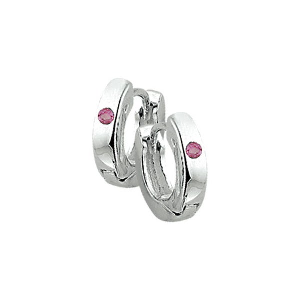 ZIO-73 klapoorringen roze zirkonia