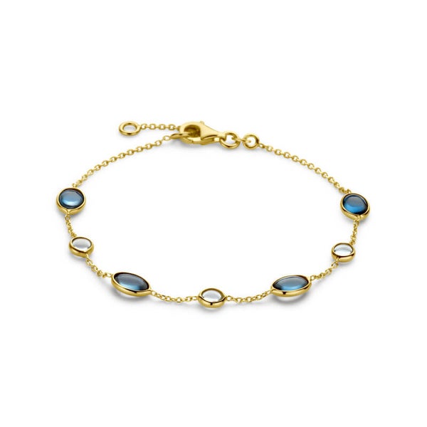 ZIAG-27 armband london blue en blauw topaas 17 - 19 cm