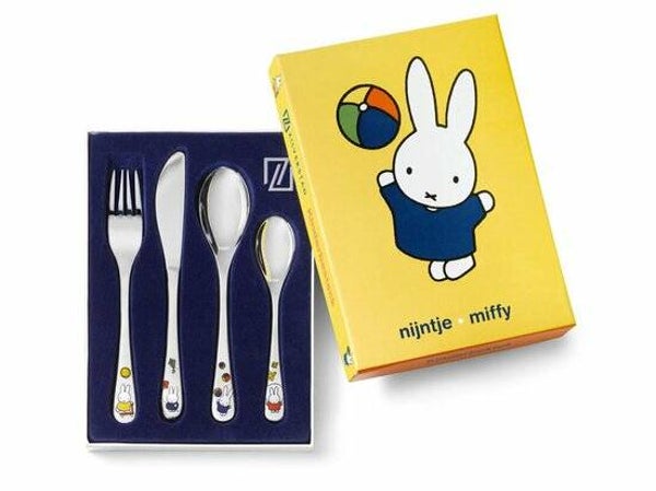Zilverstad Nijntje Miffy  4-delig kinderbestekset - RVS