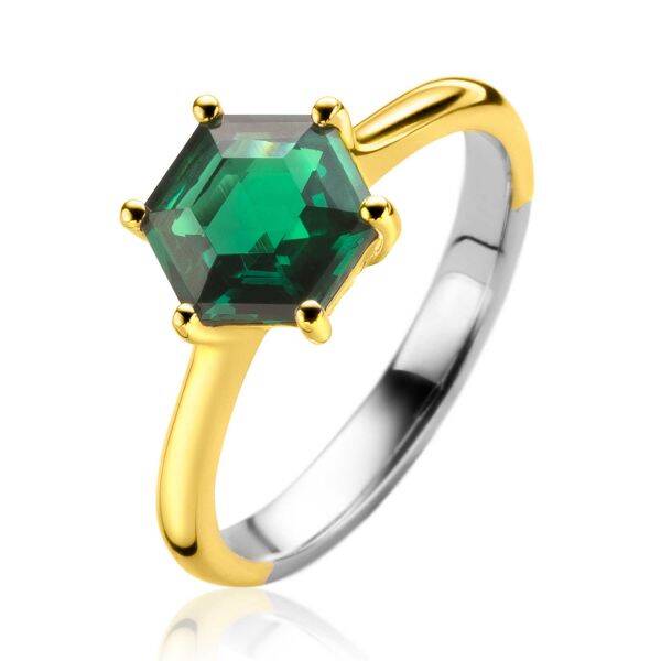 ZIR2259G   ZINZI  RING ZILVER  14K VERGULD