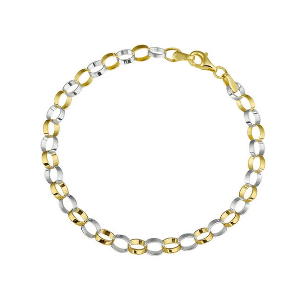 ZIAG-18  GOUDEN BICOLOR FANTASIE ARMBAND