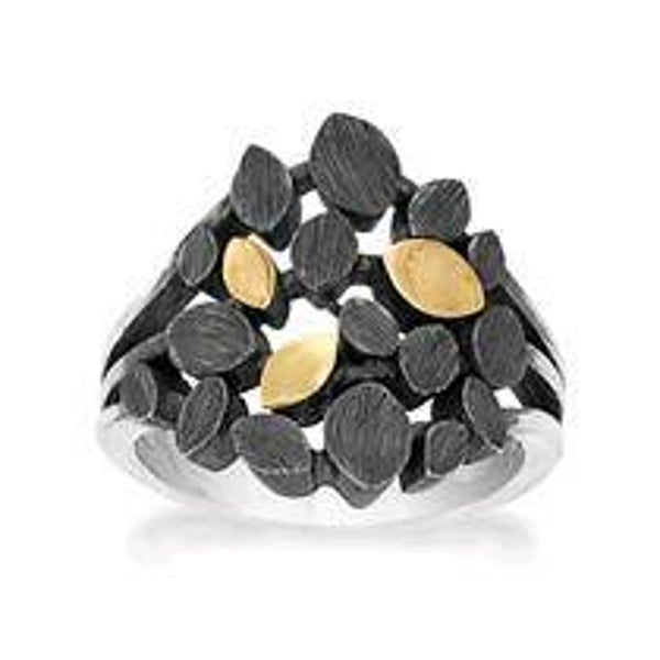 RING ZILVER MET 14K GOUD GOLDEN SPIRIT