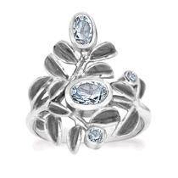 ZIR-77 ZILVER RING GLOWING LEAVES