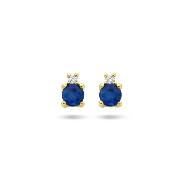 ZIOG-33 oorknoppen saffier en diamant
