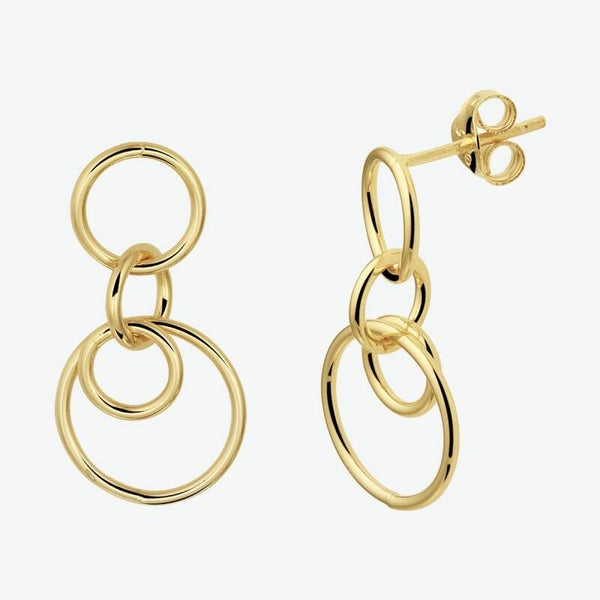 KZIO-338 GOUD GEEL OP ZILVER OORRINGEN