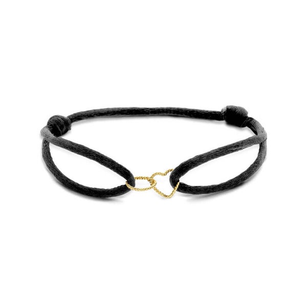 ZIAG-22  armband satijn hart en rondje gedraaid