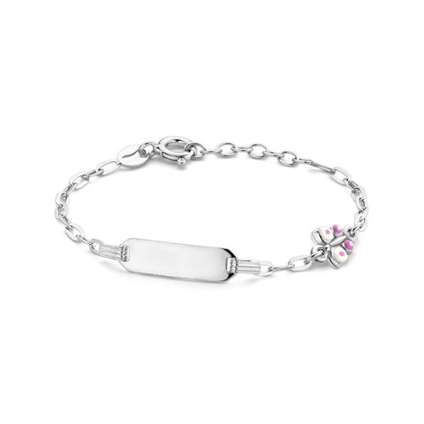 ZIA-26  graveerarmband vlinder plaat 5,0 mm 11 + 2 cm