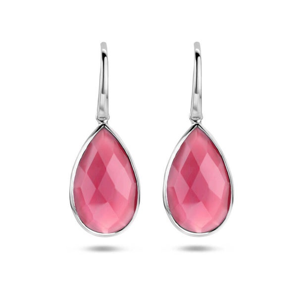 ZIO-17  oorhangers margenta kwarts