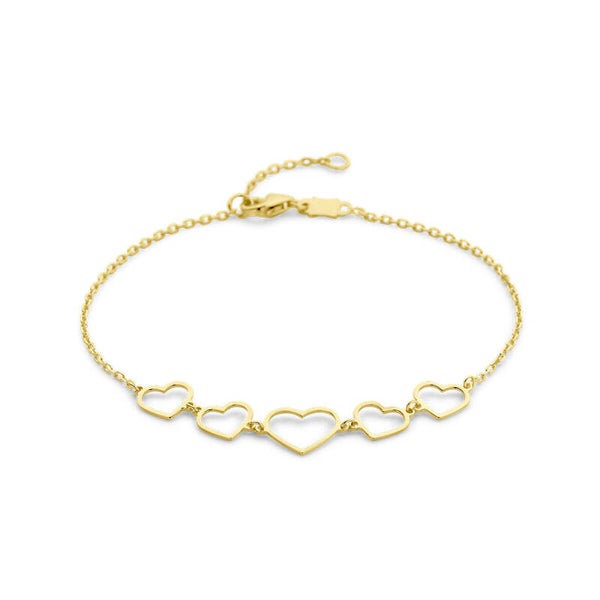 ZIAG-37  armband hartjes 16 - 18 cm