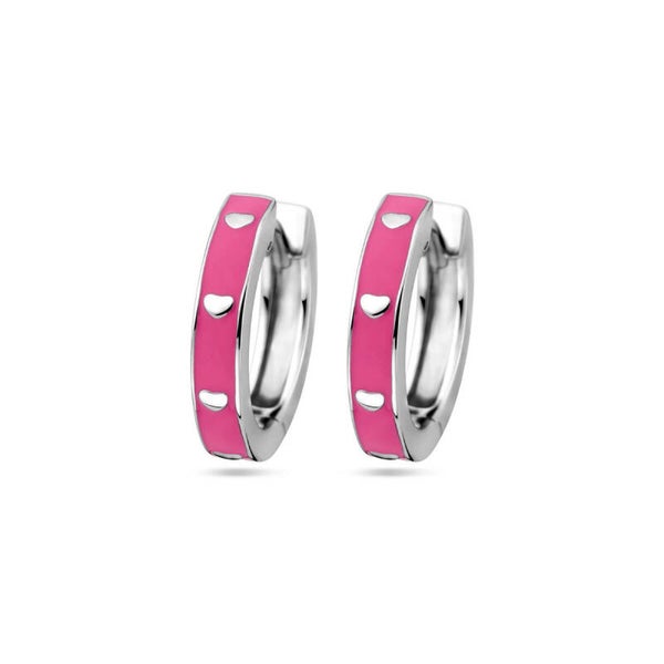 ZIO-09 klapoorringen roze emaille