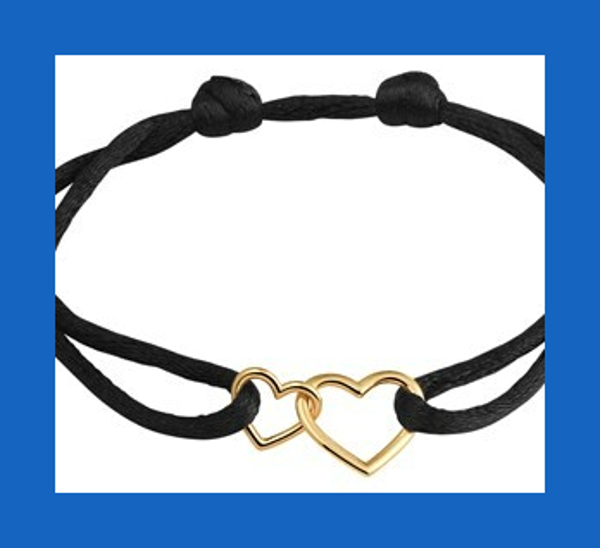 ZIAGK-23  Armband satijn hartjes