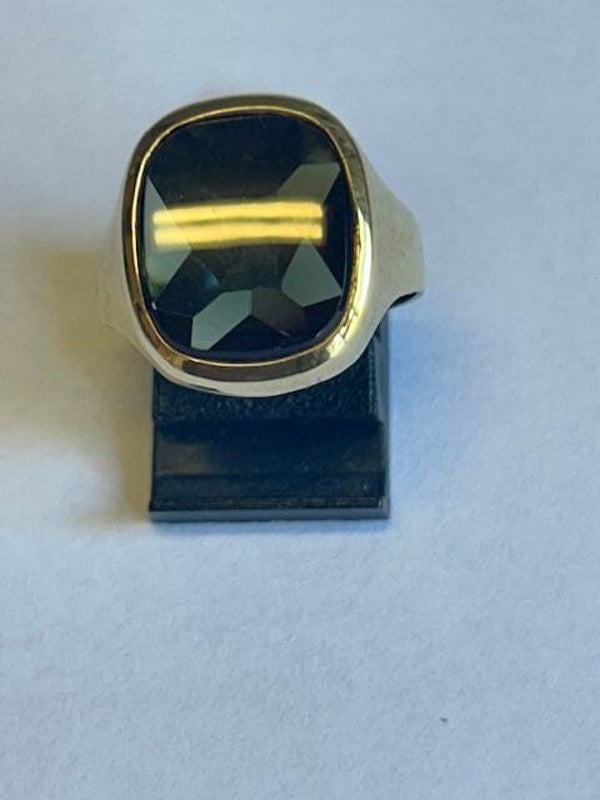 14KARAAT GOUDEN HEREN RING tourmalijn
