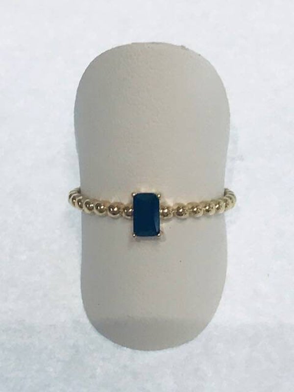 ZIRG-18 Goud Ring synt.kleursteen