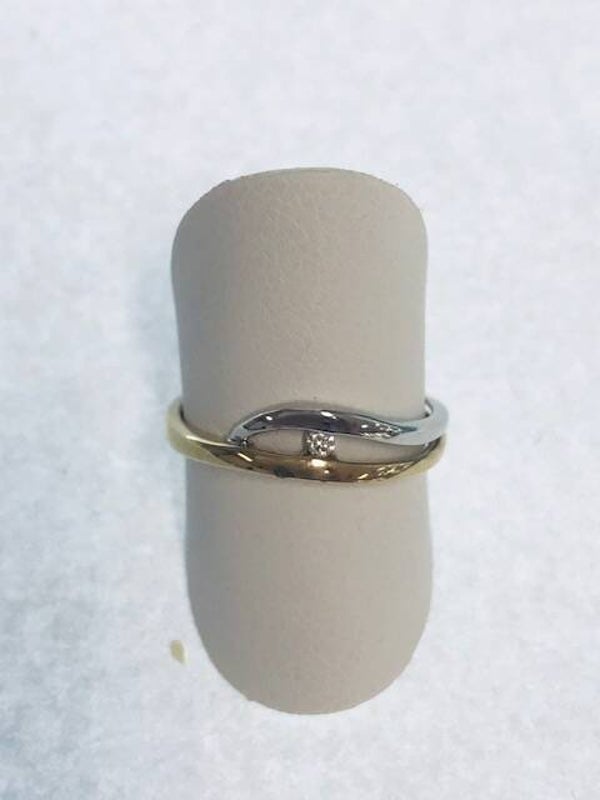 ZIRG-32 Goud bicolor ring met diamantje
