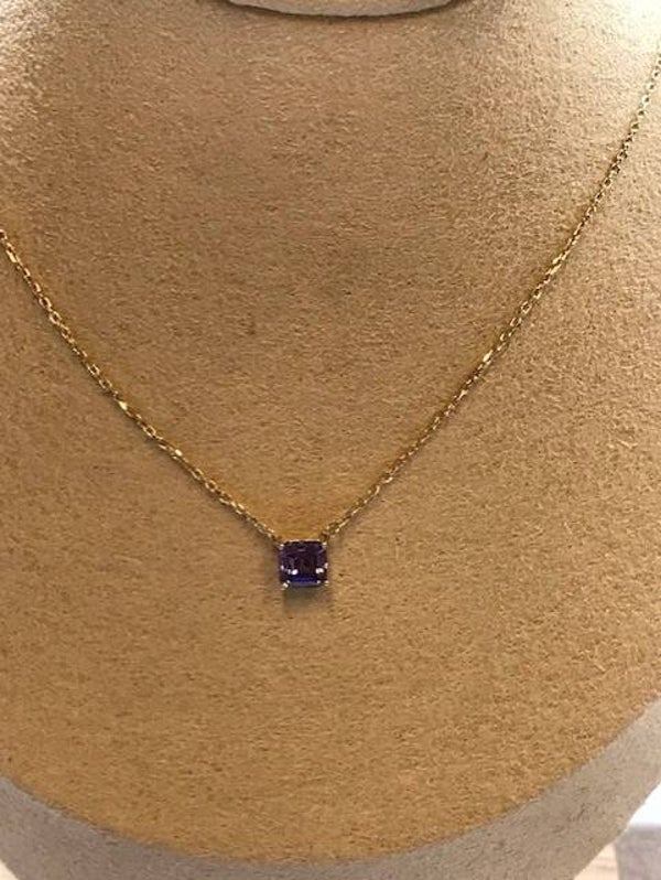 ZICG-41 GOUDEN KETTING MET AMETHIST