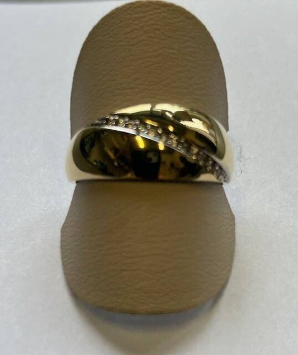 ZIRG-36 14 KARAAT GOUDEN ZIRKONIA RING