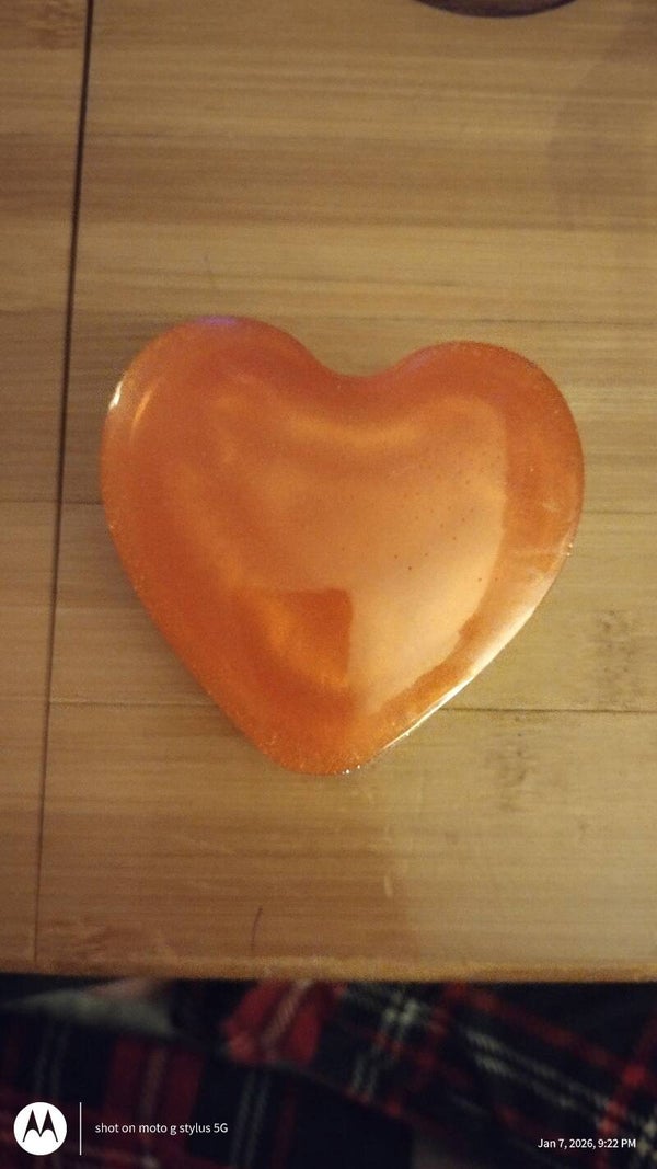 ✨ Clear Glitter Heart Trinket Box / Scented Candle – Red Top & Bottom ✨