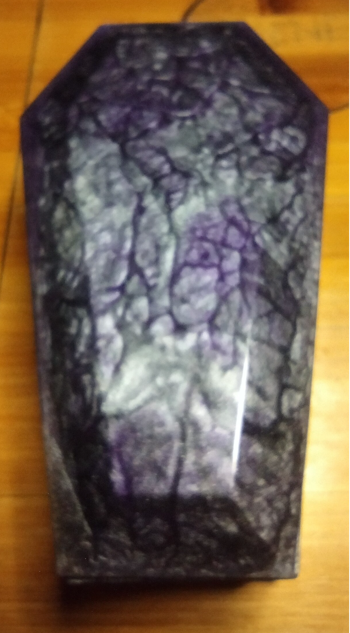 ⚰️💜 Smoke, Black & Purple Resin Coffin – A Spooky Little Treasure! 💜⚰️