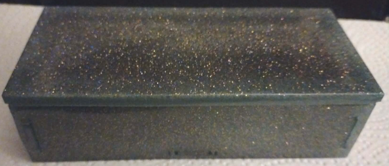 ✨ Rectangle Resin Trinket Box – Blue with Glitter ✨
