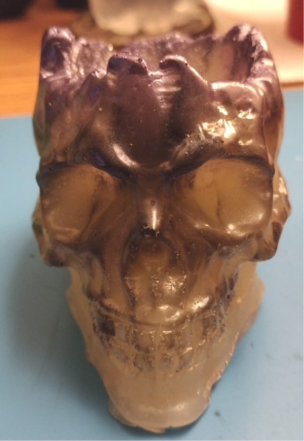 💀💜 Druzy Skull Trinket Holder – Two-Tone Purple & Off-White 💜💀