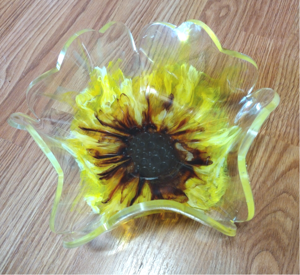 🌻 Handmade Resin Sunflower Bowl 🌻