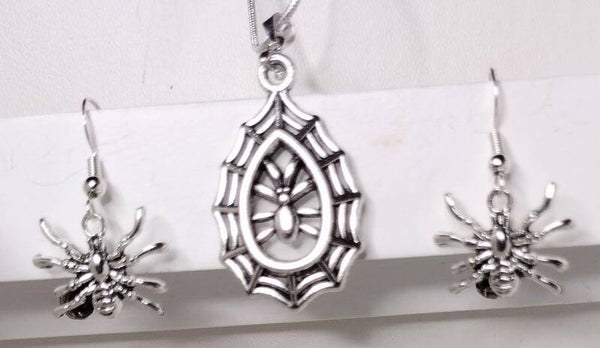 Teardrop Spider Web & Spider Halloween Jewelry Set 🕷️🕸️