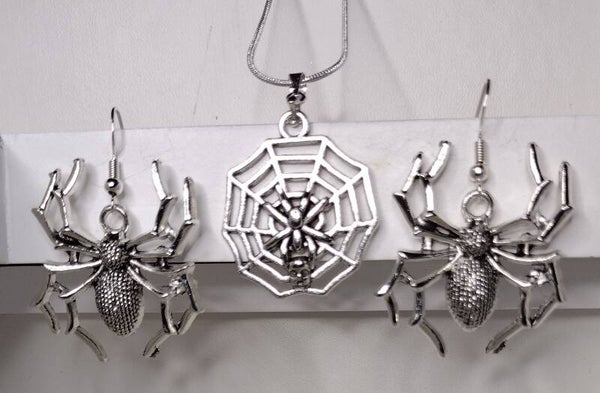 Spider Web & Large Spider Halloween Jewelry Set 🕷️🕸️